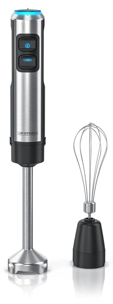 Mixeur Plongeant Arendo 1200W pour Soupes et Pâtisseries Argent et Noir