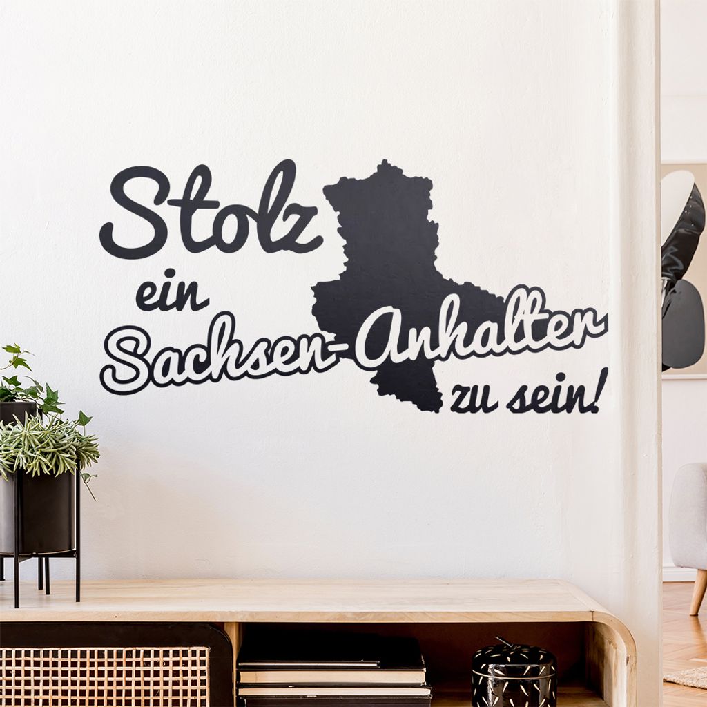 Sachsen-Anhalt Stolz Wandtattoo Wandaufkleber Wall Sticker - Dekoration, Küche, Wohnzimmer, Schlafzimmer, Badezimmer