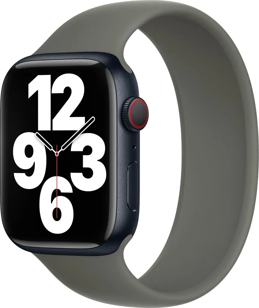 Cinturino Solo Loop Silicone Apple Watch Series 1-11 Oliva - Taglia 1