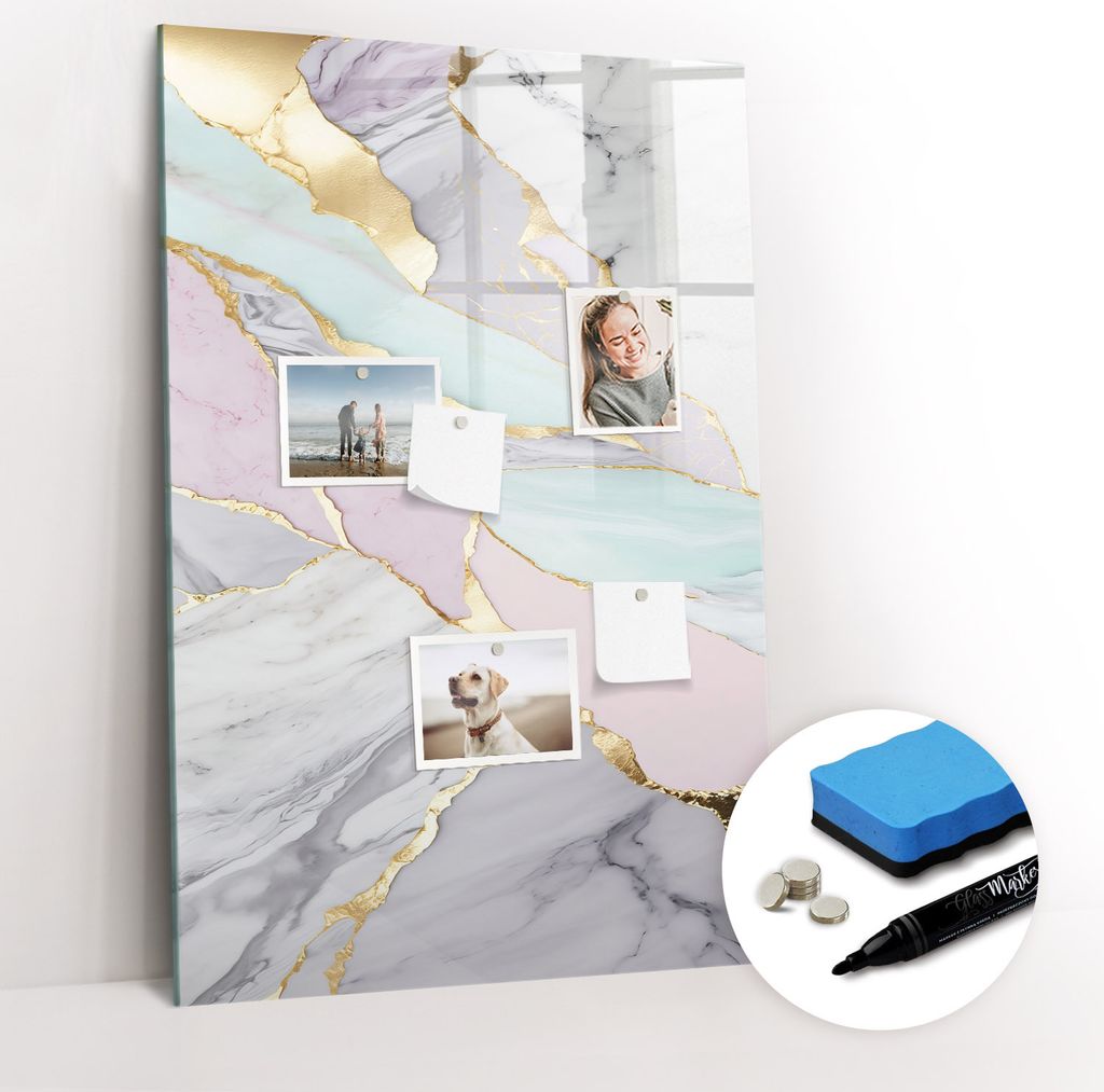 Magnetische Wandtafel - Schwarzer Marker + Schwamm + Produktbild 