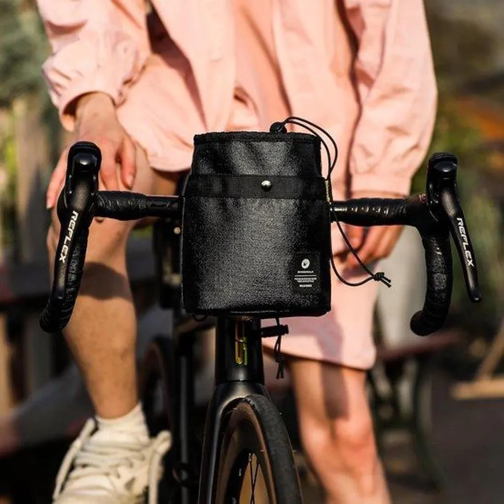 Sacoche de guidon imperméable noir pour vélo électrique - Modèle 5L