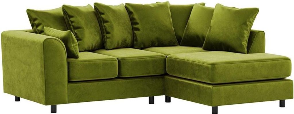 Rechtsseitiges Ecksofa Dillon Velvet-Kronos 17-Schaumstoff