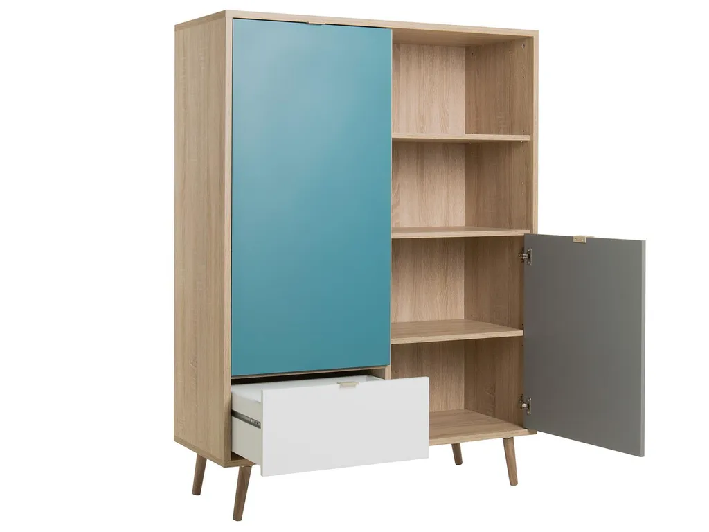 Highboard Visby finition bois Sonoma - Buffet haut robuste 103 cm - 3