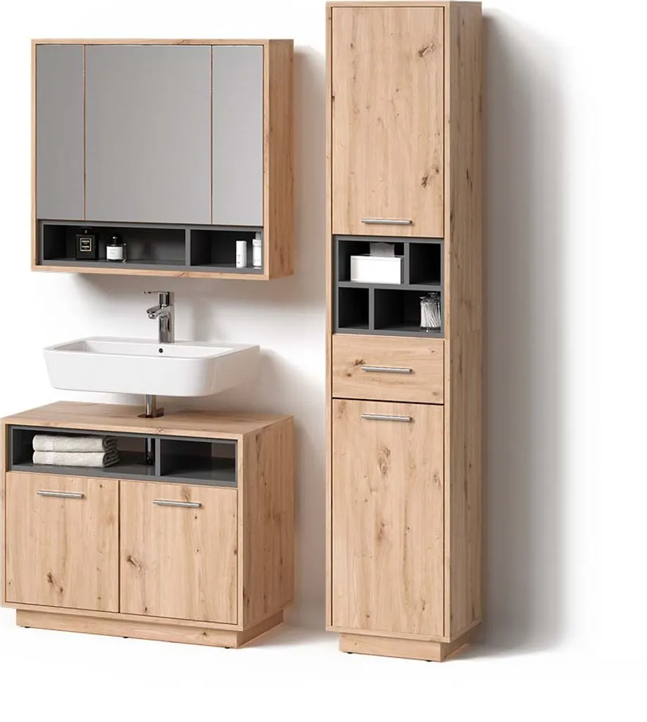 Meubles de salle de bain Chêne Artisan Livinity Temo à haute durabilité