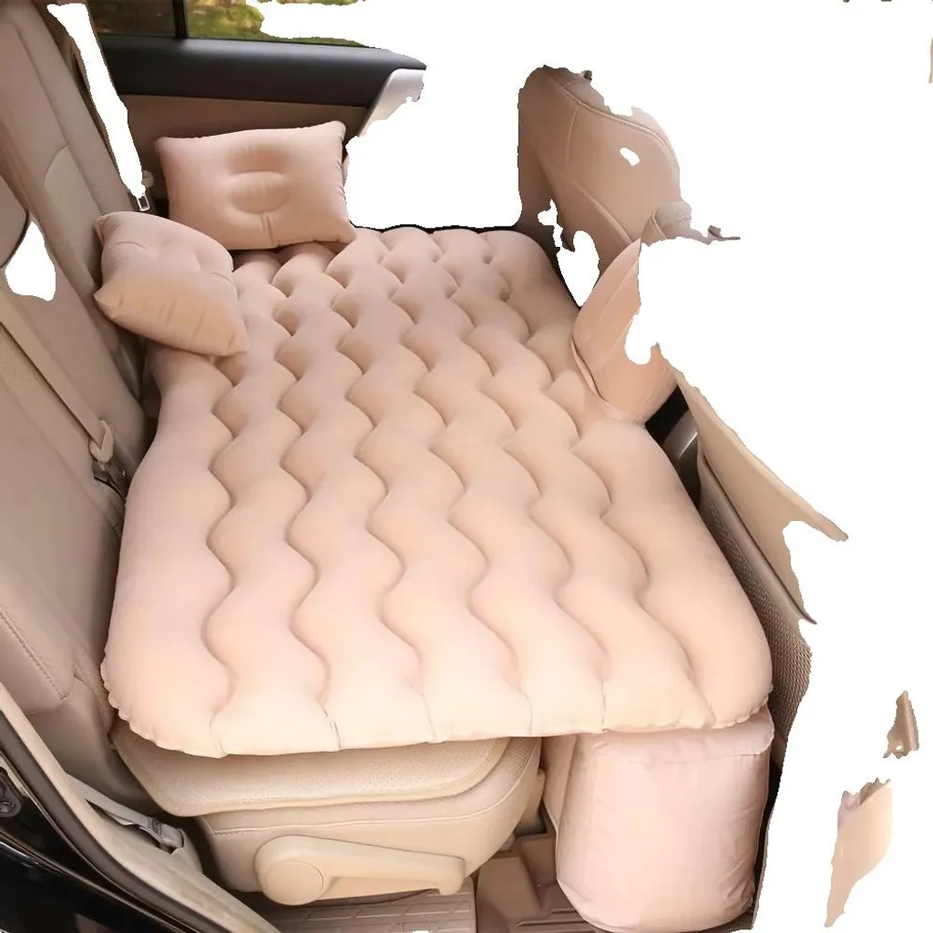 Lit gonflable de voiture pliable beige avec structure ajustable souple