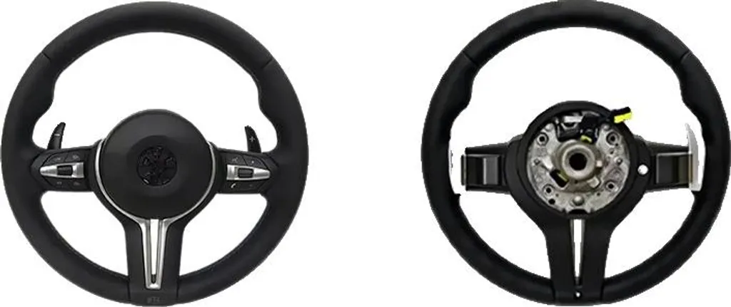 Volant sport en cuir perforé pour BMW M3 - Finition cousue main noire
