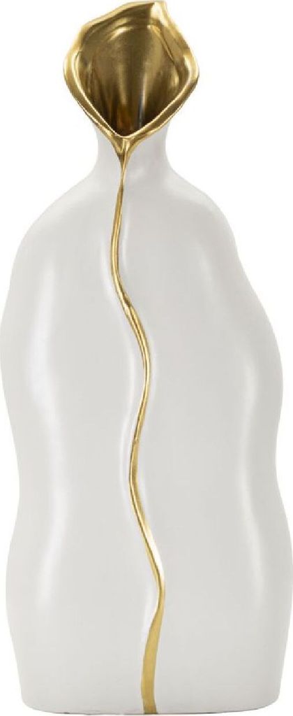 o Ferretti Wazon Uma 16x8x40 cm białe złoto Zdjęcie produktu 
