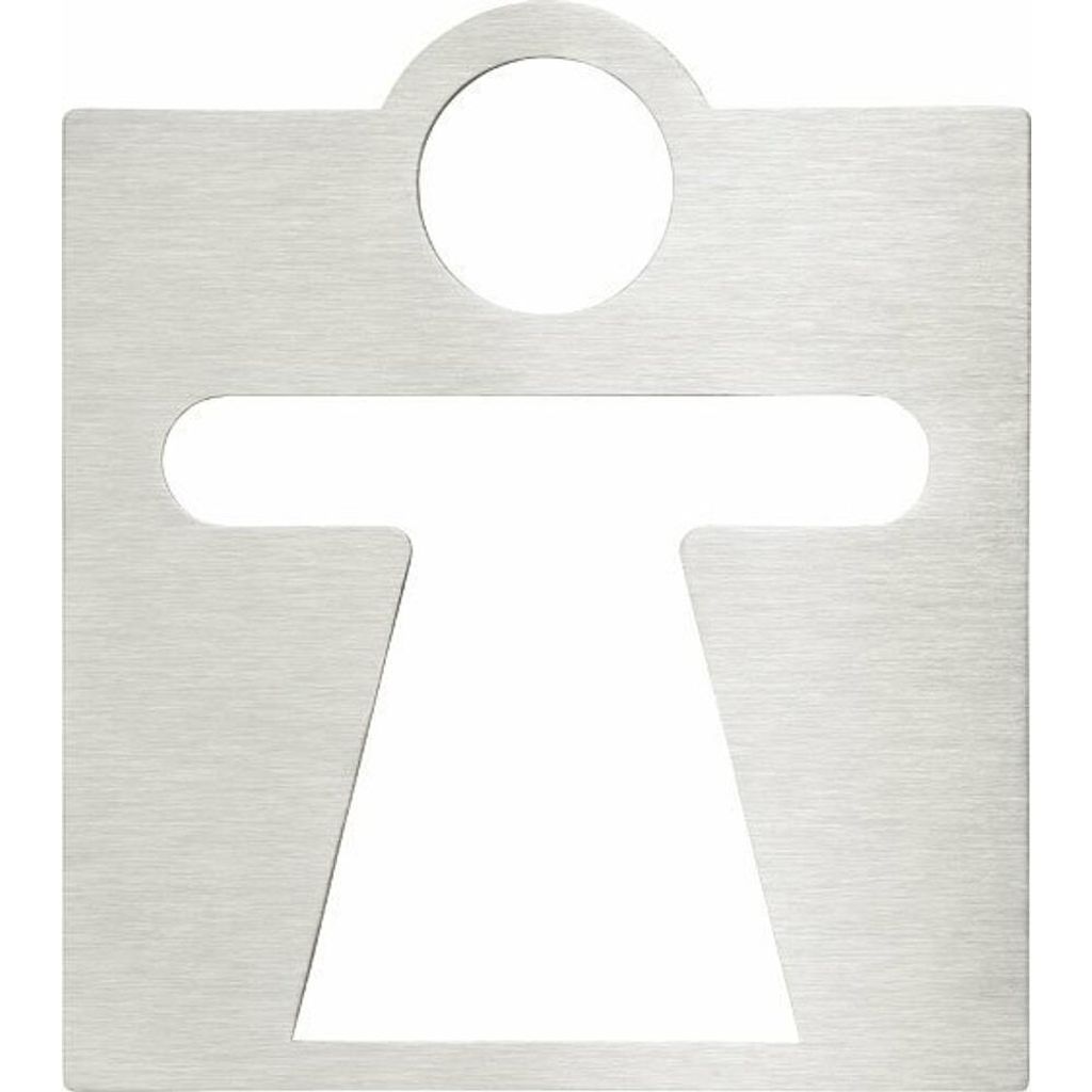 WC Damen Schild 120x120mm, polierter Edelstahl