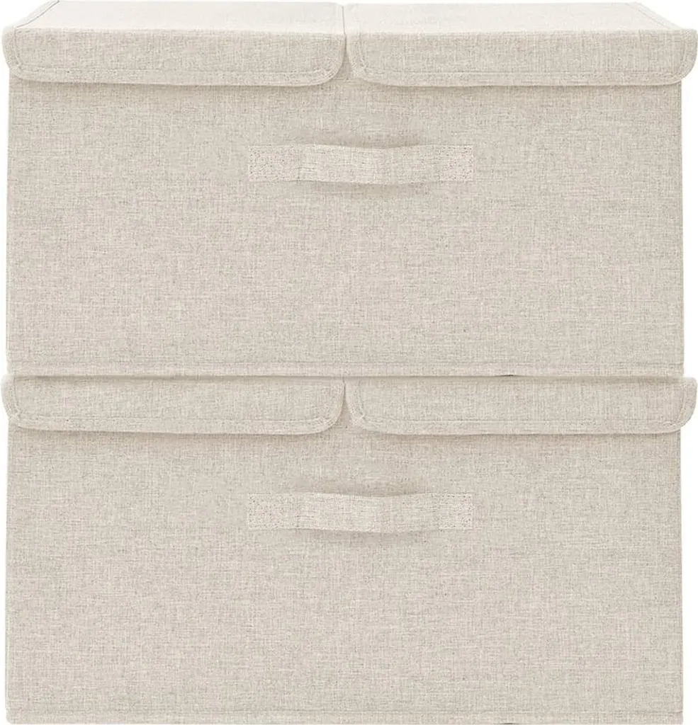 Rangement linge et jouets boîte en tissu crème 50x30x25 cm par 2 vidaXL