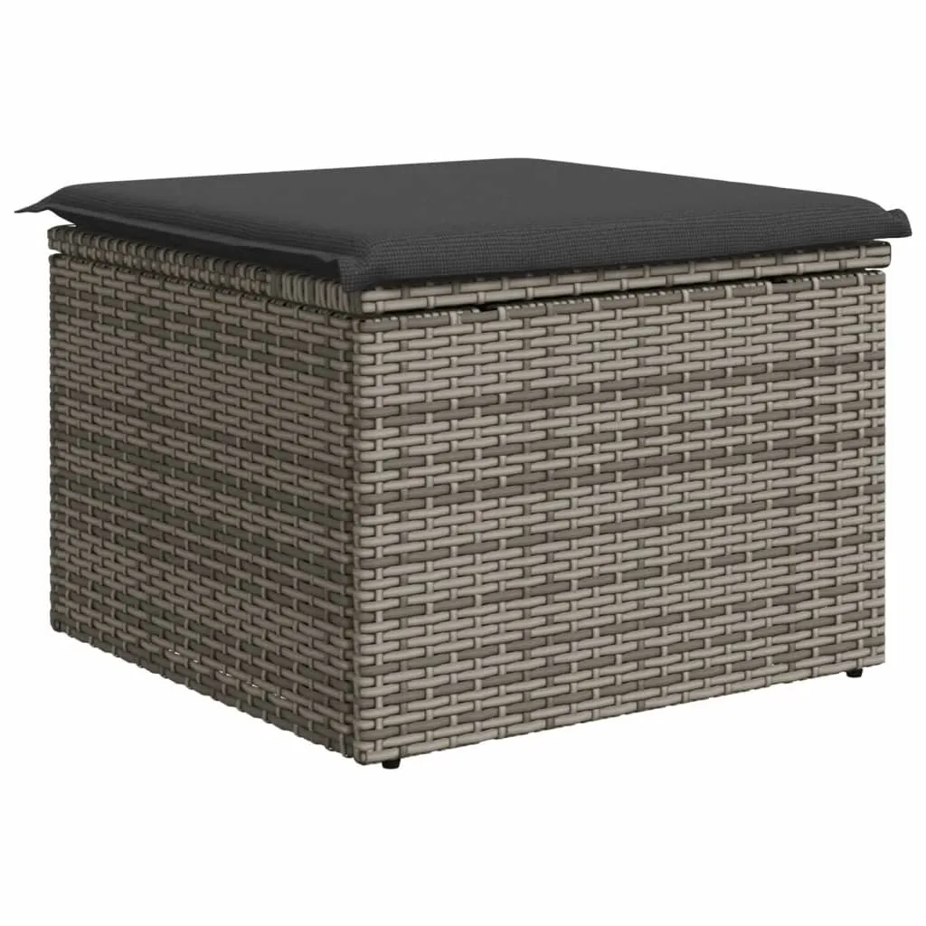 Poggiapiedi Esterno vidaXL 55x55x37cm Poly Rattan Grigio Design