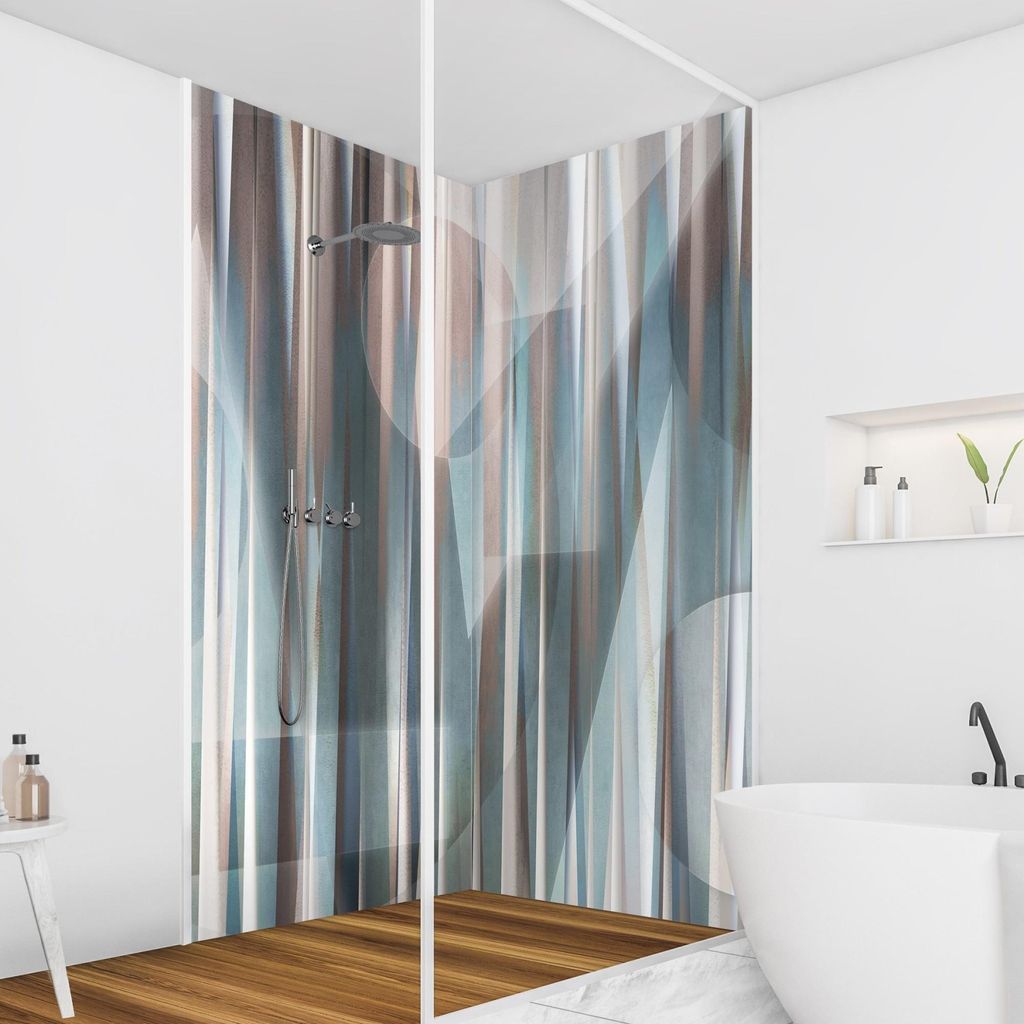 Duschrückwand originell selbstklebend - 0.35 mm Wandpaneel wasserfest Design braun Abstrakt Badrückwand fugenlos Smart matt 100x200 cm