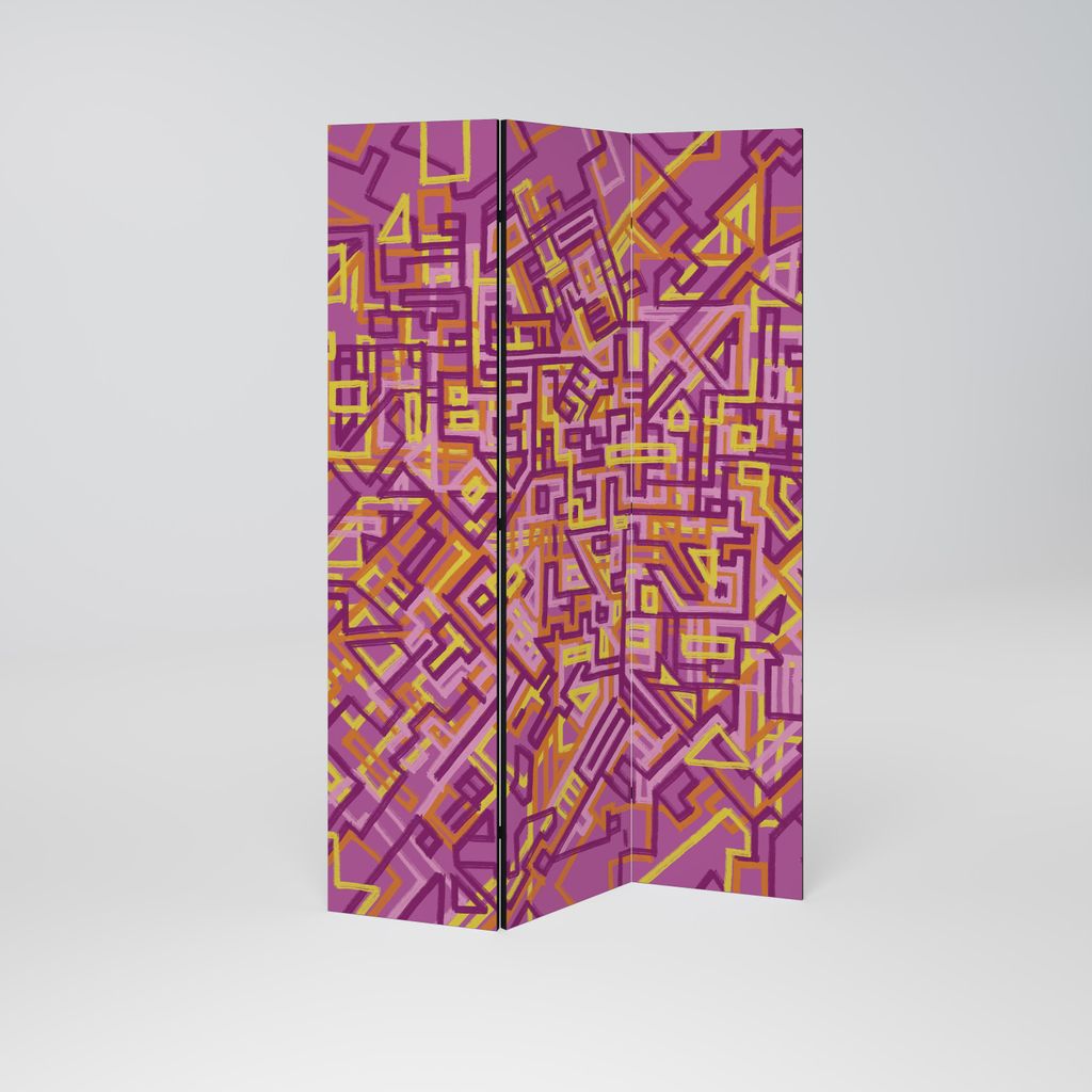 SpaceRebels Paravent Raumteiler - 3-teilig Raumtrenner, Druck 2-Seite - Raumtrenner - Trennwand Wohnung - Room Divider - Spanische Wand Deko Modern...