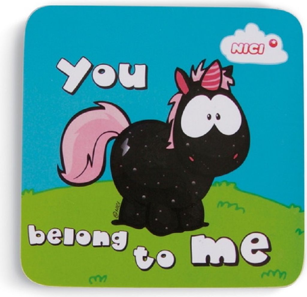 Nici Untersetzer Einhorn Korkuntersetzer 9,5x9,5cm Botschaft "You belong to me" für Gläser Tassen Becher Tischuntersetzer 42456 (2er-Set = 2 Stück)