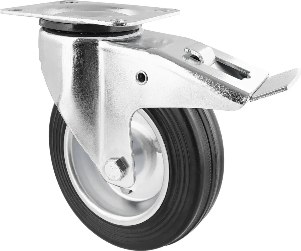 Roulette de transport pivotante RO 7124 argentée pour meuble DIY