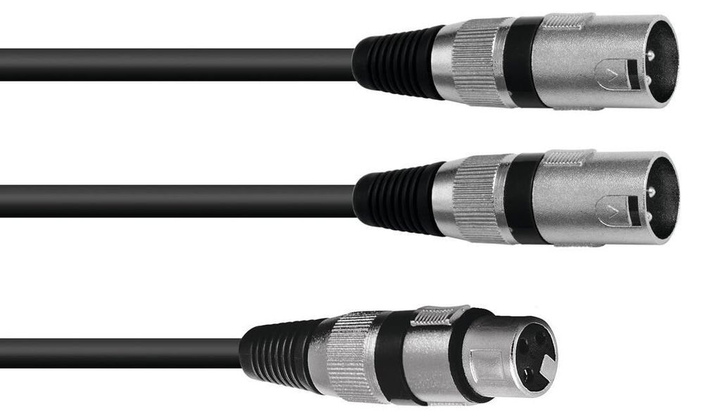 OMNITRONIC Adapterkabel XLR (vrouwelijk) / 2x XLR Productafbeelding 