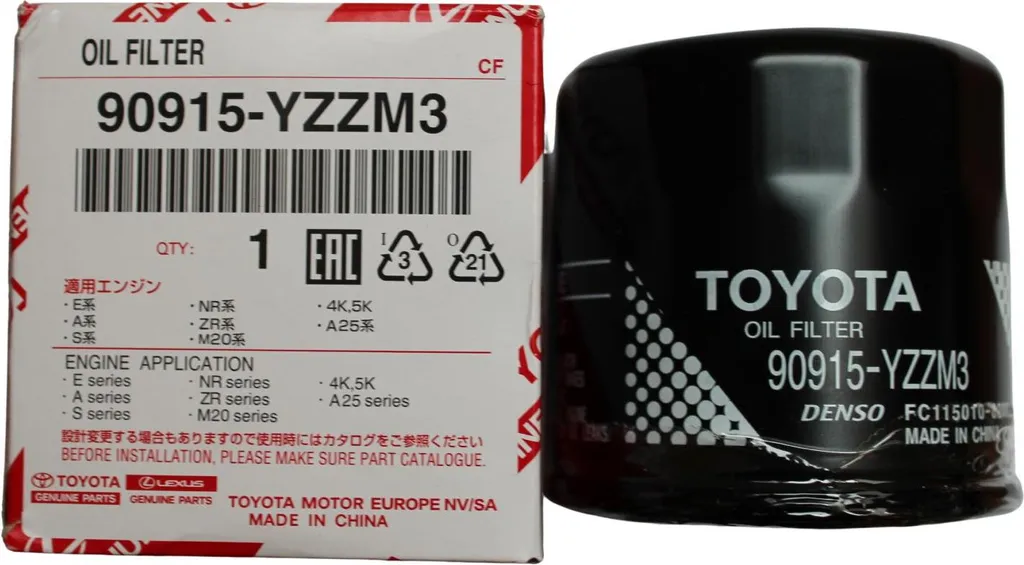 Filtre à huile moteur Toyota 90915-YZZM3 original Avensis et Aygo