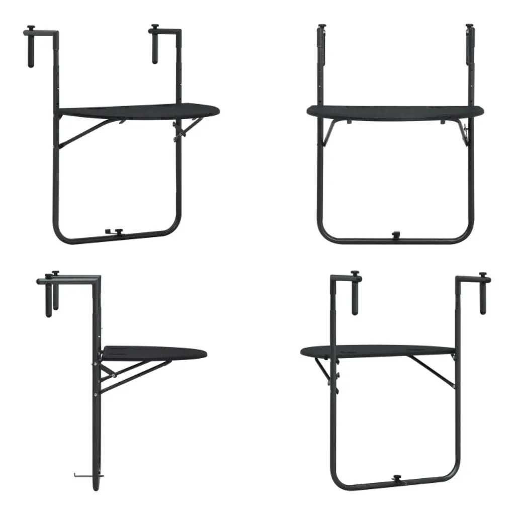 Tavolo Pieghevole Balcone vidaXL Nero 60x64cm - Offerta Online