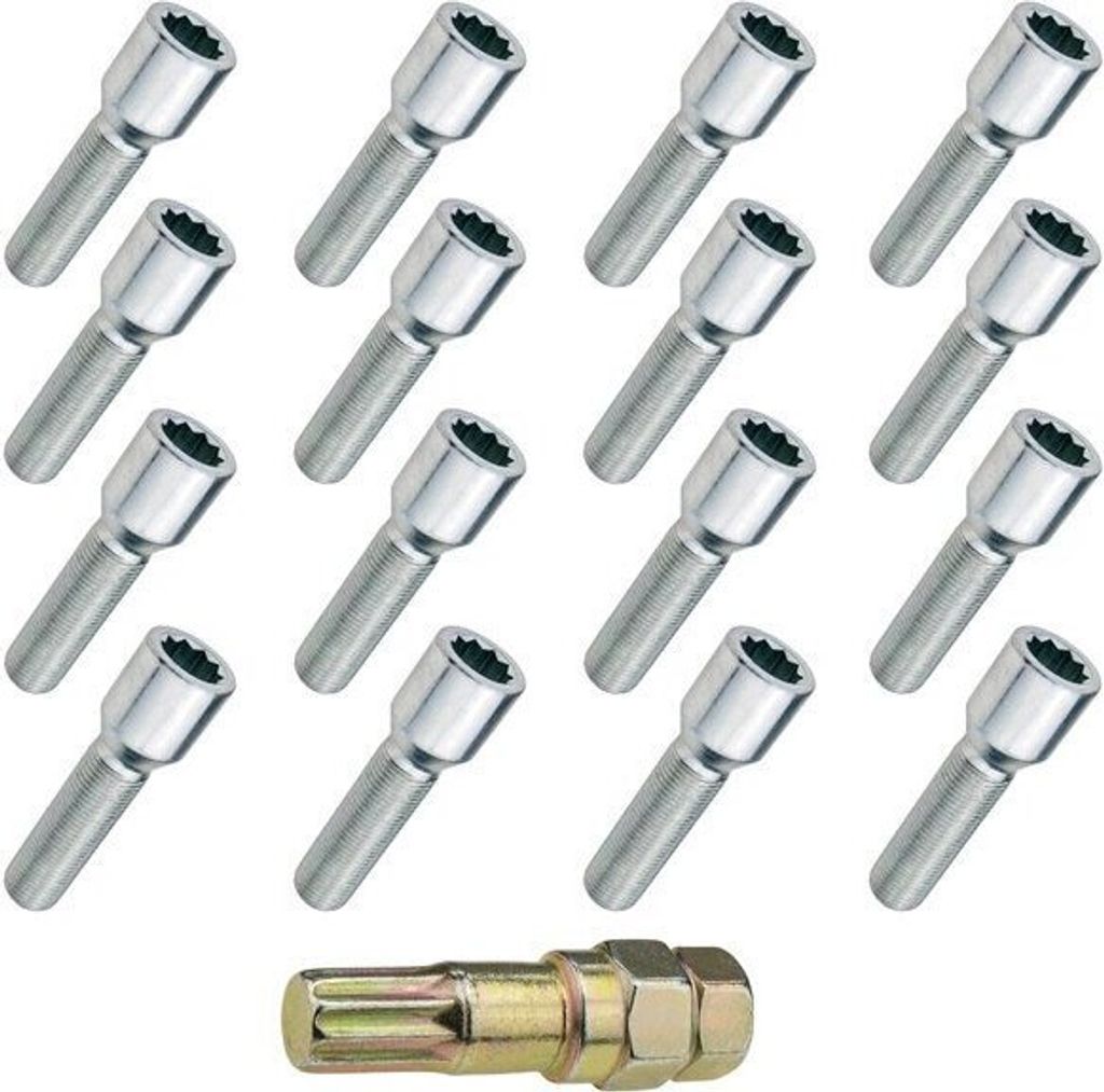 16x vis de roue M14x1.25, TORX, 40mm, vis en étoile, cône, Image du produit 