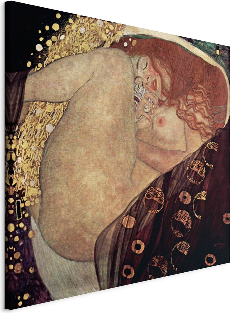 Italienischer Leinwand Leinwandbild - Danae 80x80 cm Reproduktionen l-G-10010-b-a