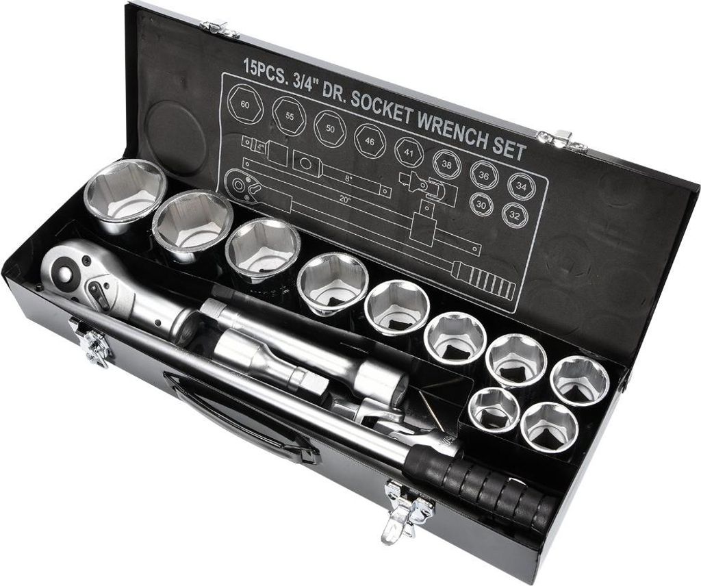 YATO Gola Satz 3/4" 15 Stück 30-60mm YT-1334 Produktbild 