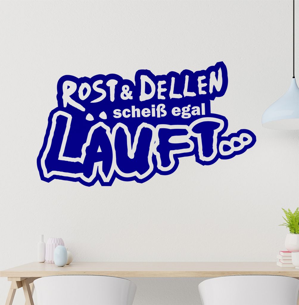 KIWISTAR Rost & Dellen scheiß egal läuft... - Offroad Tour Dirt Wandtattoo in 6 Größen - Wandaufkleber Wall Sticker - Dekoration, Küche, Wohnz...