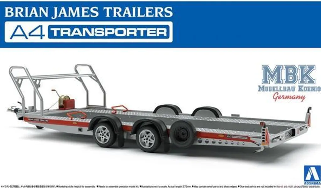 Remorque miniature Brian James Trailers A4 Transporter Aoshima AO05260