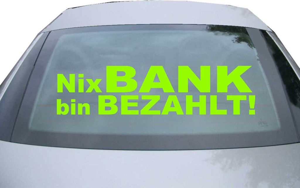 Indigos UG - Aufkleber Heckscheibe & Motorklappe DE7039 - neongrün - 600x147 mm - Nix Bank bin bezahlt! - Auto Scheiben Fenster Heckklappe Tuning ...