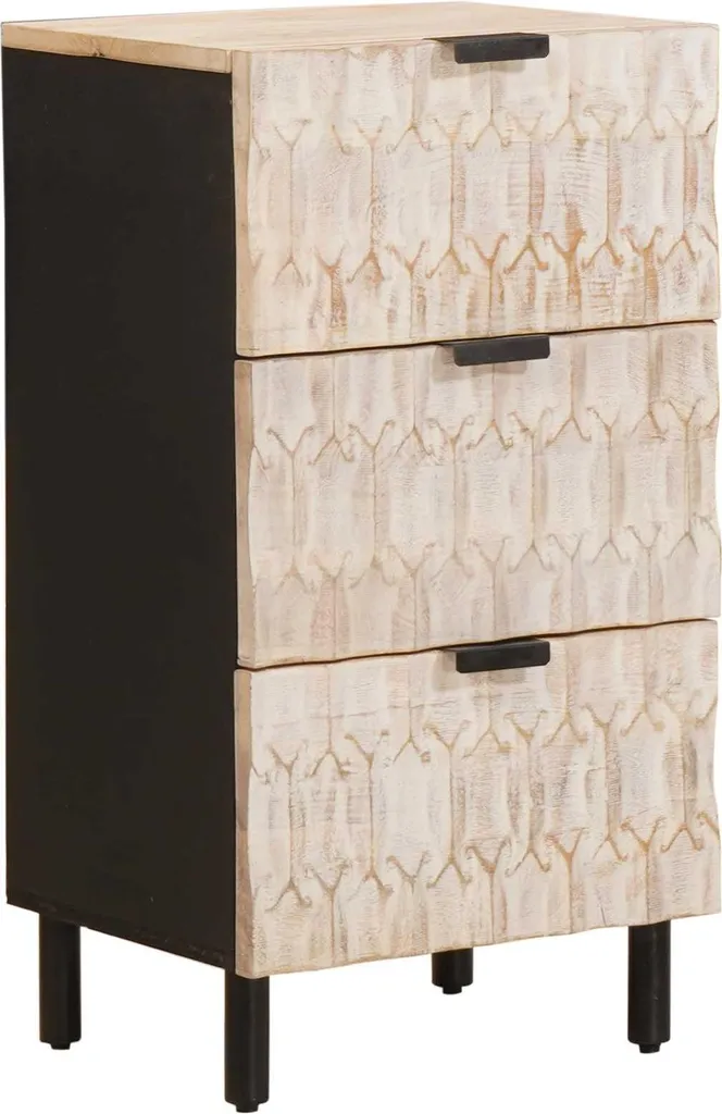 Mobile Credenza SYFAX 40x33,5x75 cm - Bianco Lavato Alta Resistenza