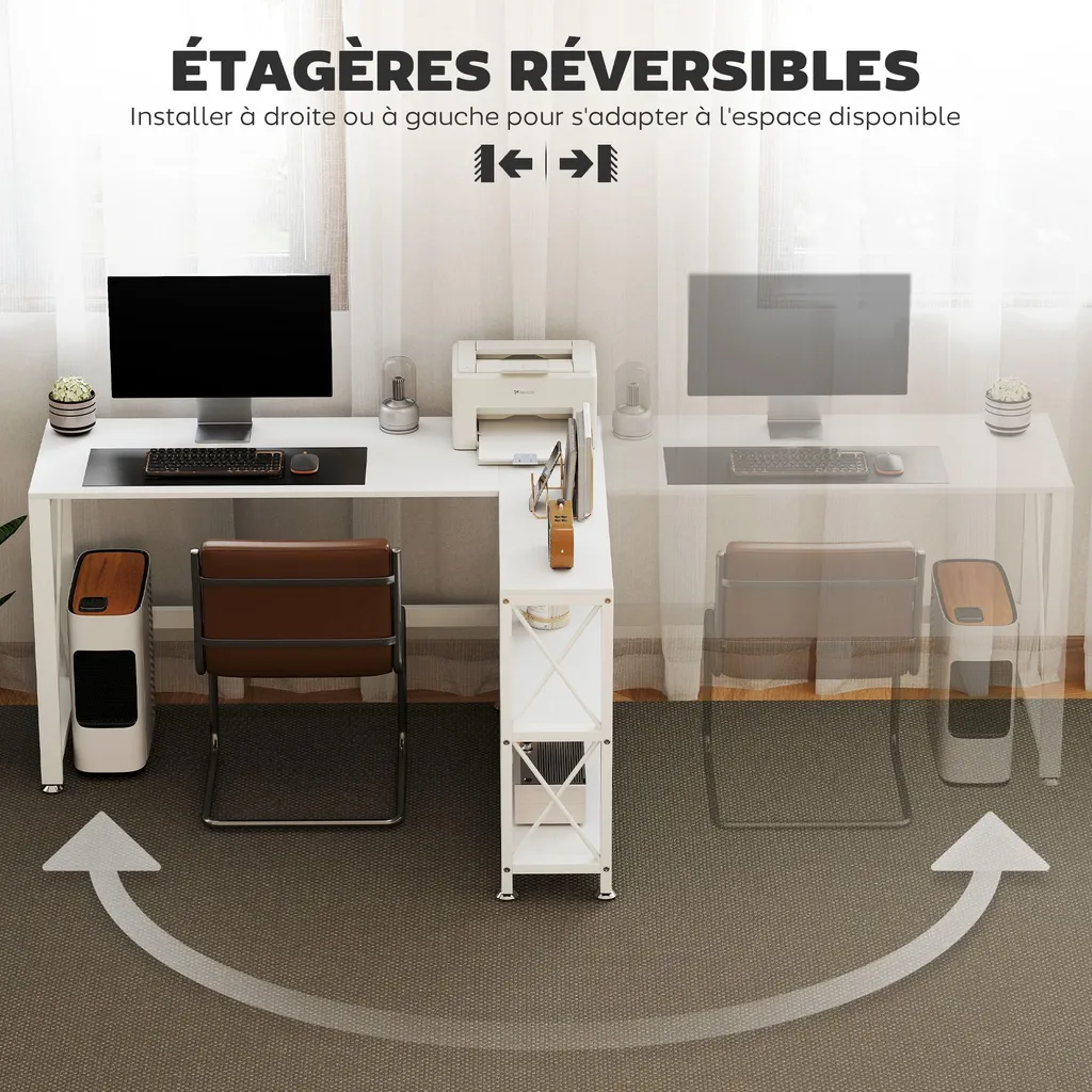 Bureau informatique d'angle pour petits espaces et télétravail efficace