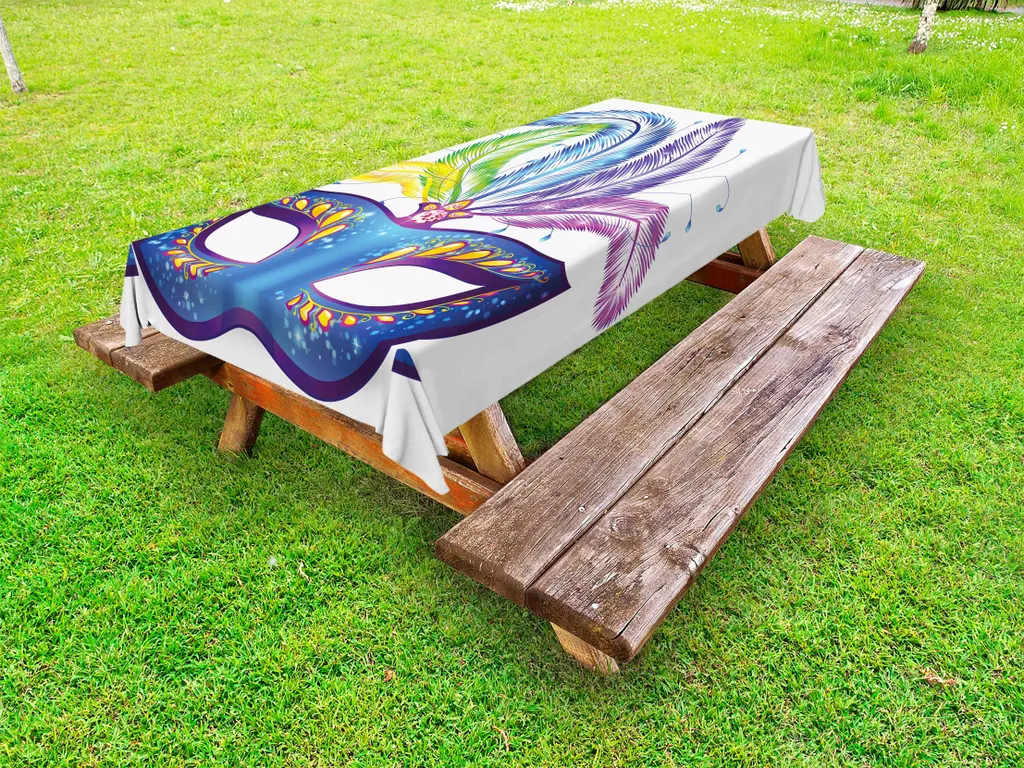 Tovaglia Carnevale ABAKUHAUS 145x265 cm Impermeabile Maschera Blu