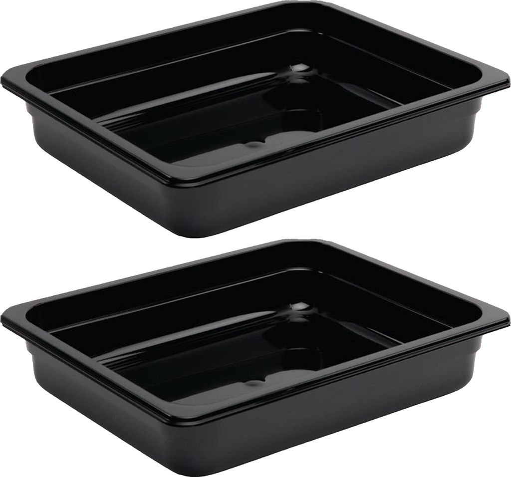 Vogue GN-Behälter GN1/2 - 6,5cm - 2 Behälter - Polycarbonat schwarz