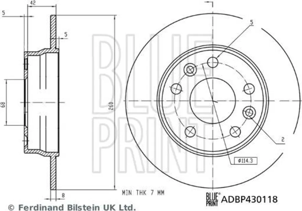 Disque de frein Blue Print ADBP430118 OE 4320600Q1A pour Nissan Juke