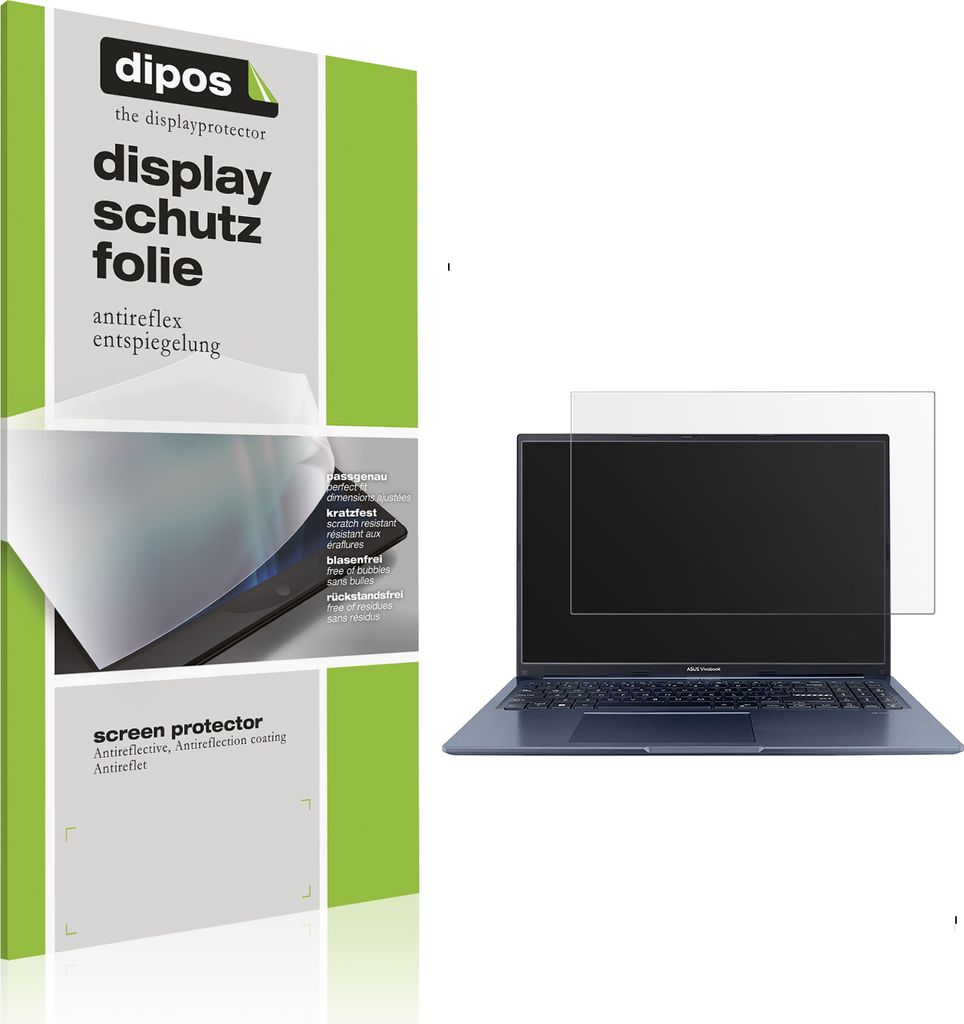 2x Schutzfolie für Asus Vivobook 15 matt Displayschutzfolie Folie Display Schutz dipos