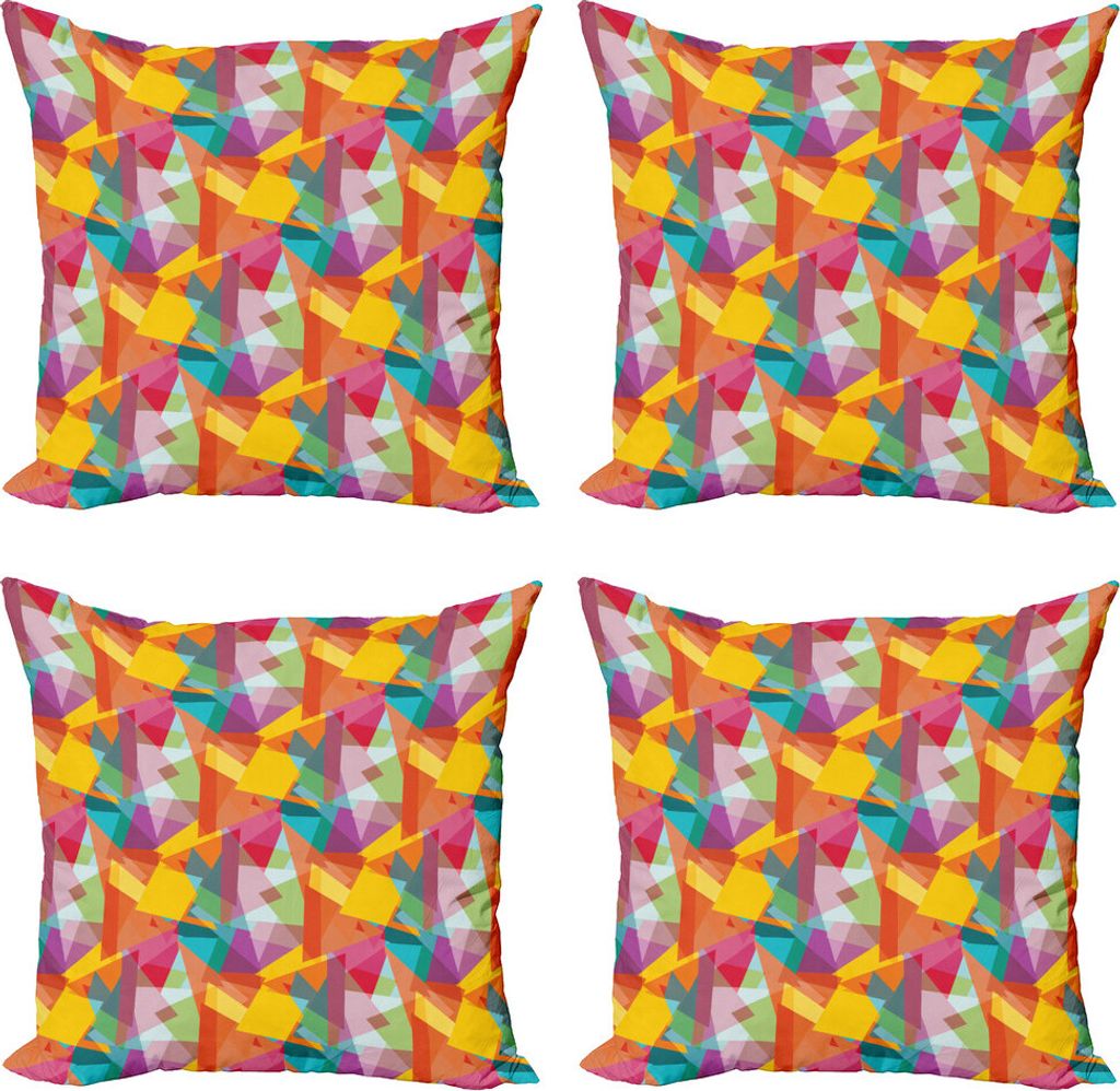 ABAKUHAUS Abstrakt Kissenbezug Set (4 Stück), Moderne Bunte, Moderner Doppelseitiger Digitaldruck, 50 cm x 50 cm, Mehrfarbig