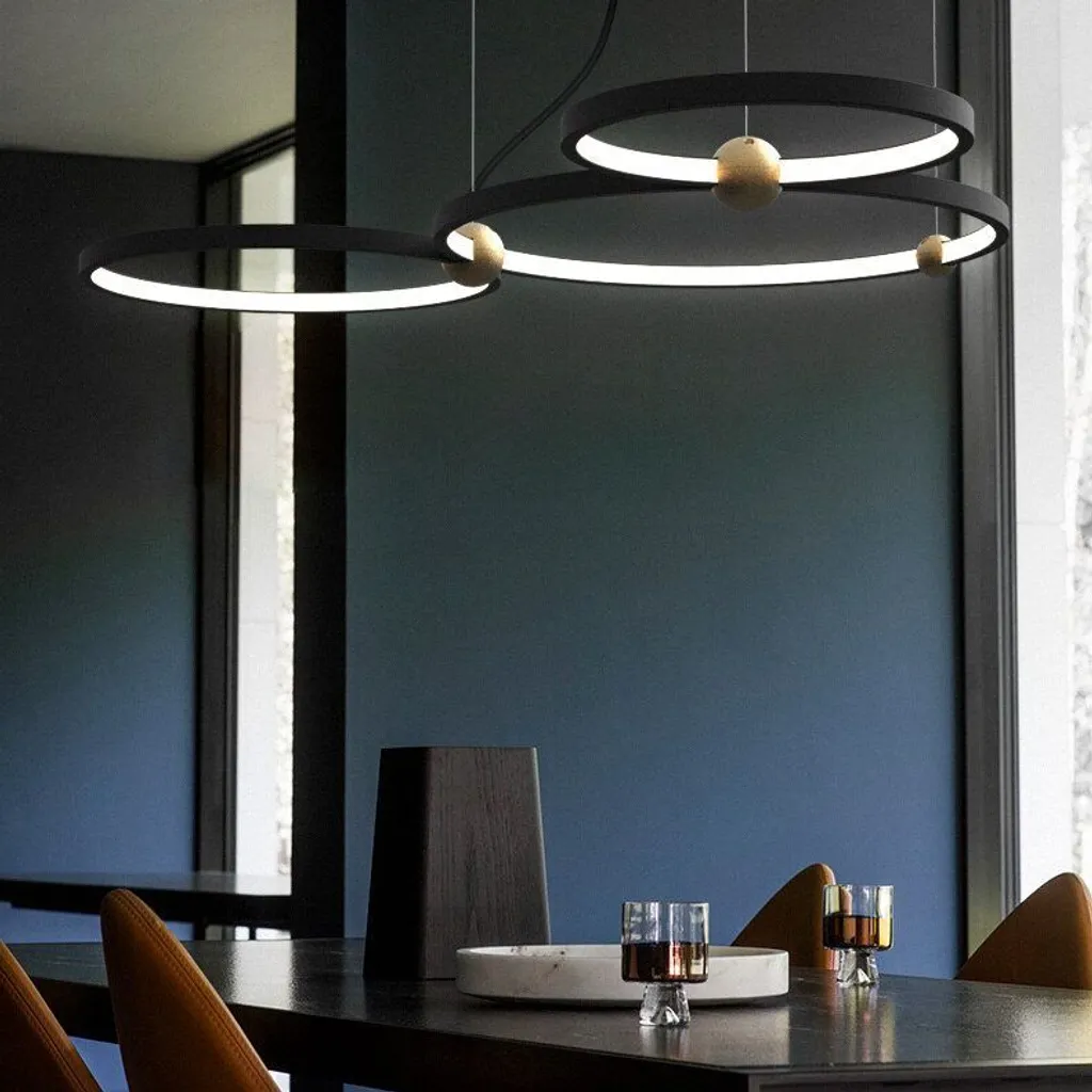 Lampadario Anelli LED tooLight App752 Black + Telecomando: Top Prezzo - 7