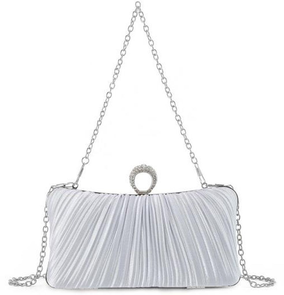 Satijnclutch mit Schultergurt für Hochzeit und Party