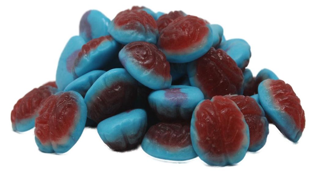 Fruchtgummi Super Gehirne blau rot mit Schaumzucker Halal Produktbild 