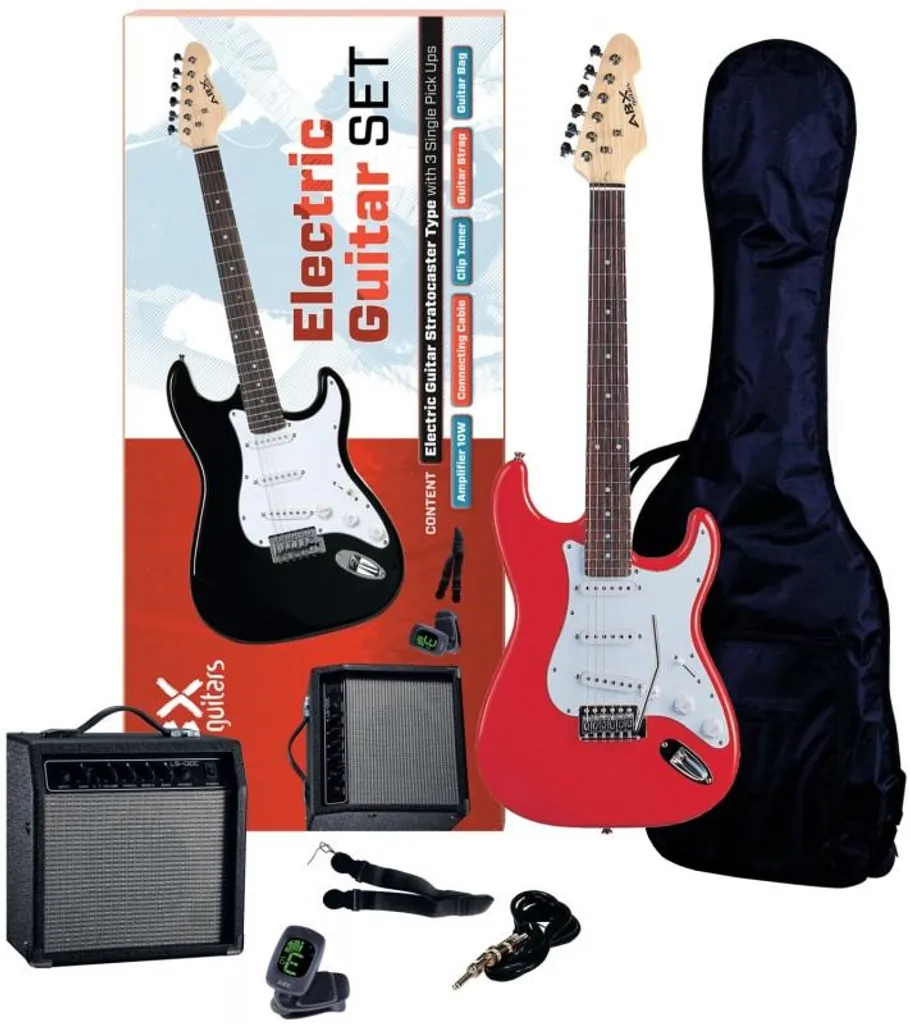 Guitare électrique rouge ABX 20 : fini les galères de réglage pour débuter