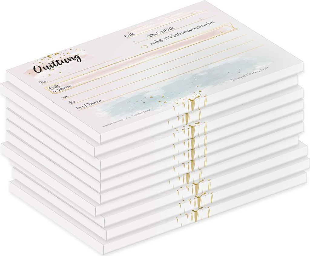 PRICARO Quittungsblock "GoldenDots", A6, 10 Stück
