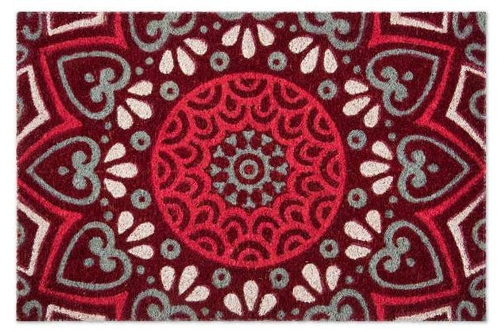 Excelsa deurmat Mandala Rood, kokosnoot, 60Xh1,5X40 Cm, Productafbeelding 