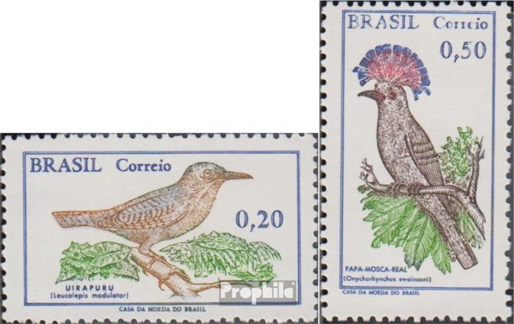 Briefmarken Brasilien 1968 Mi 1178-1179 (kompl.Ausg.) gestempelt Vögel