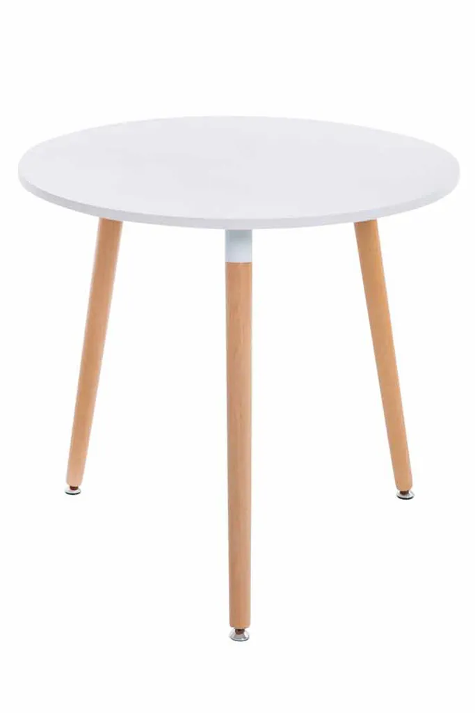 Table de cuisine CLP Ansgar blanc naturel - Idéale petits espaces