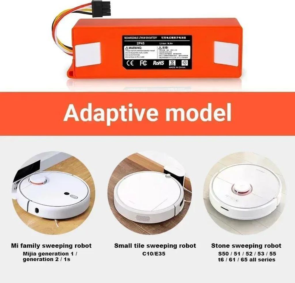 Ersatzakku für S5 S6 S7 S50 S51 S55 S5 Max T60 T65 E4 Saugroboter - 14,4 V Li-Ion Akku-Pack - 6800 mAh - 18650 Zellen - Wiederaufladbar