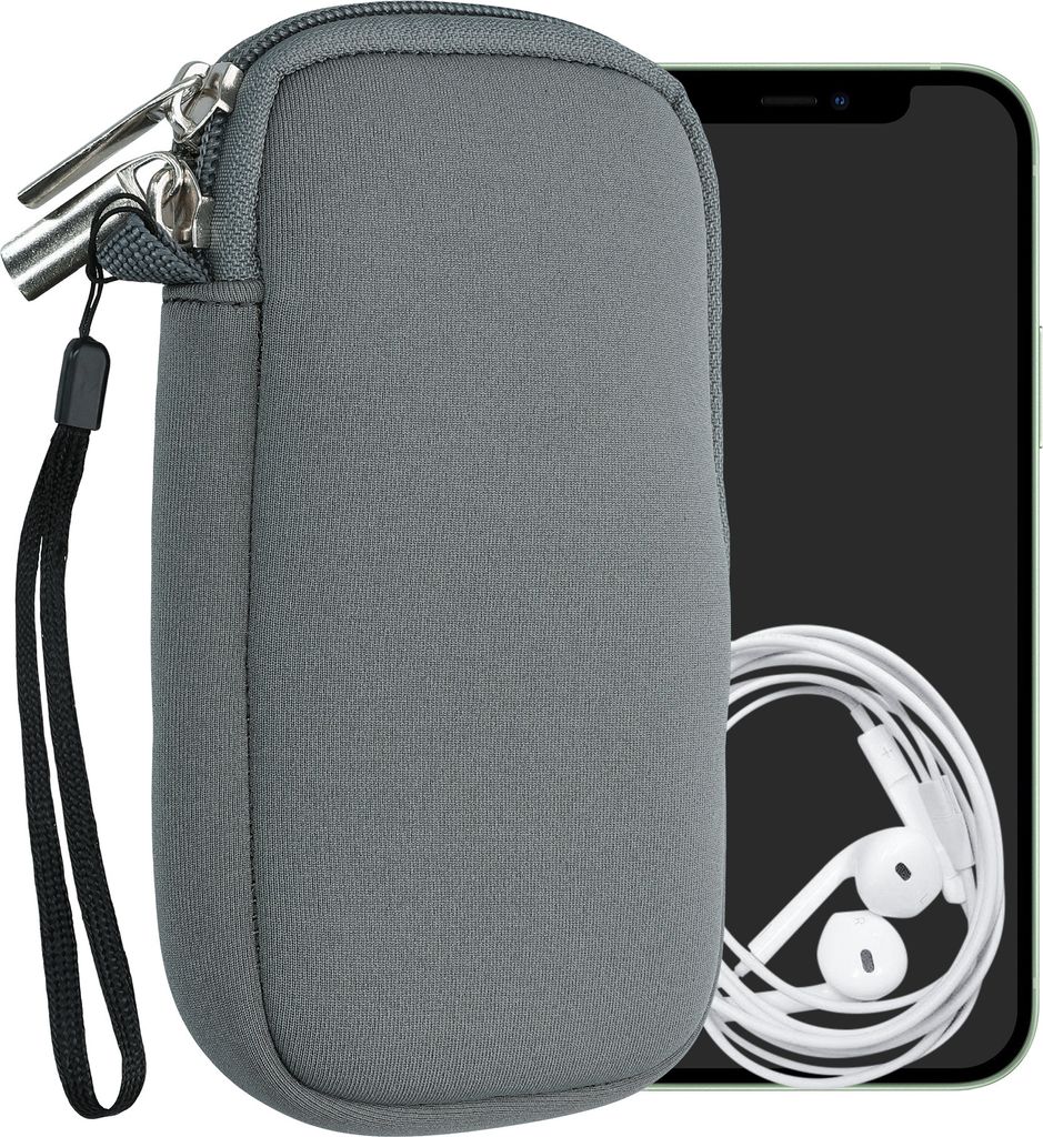 kwmobile Handytasche für Smartphones S - 4,5" - Neopren Handy Hülle Stone Dust - Handy Tasche 14,4 x 8,3 cm Innenmaße