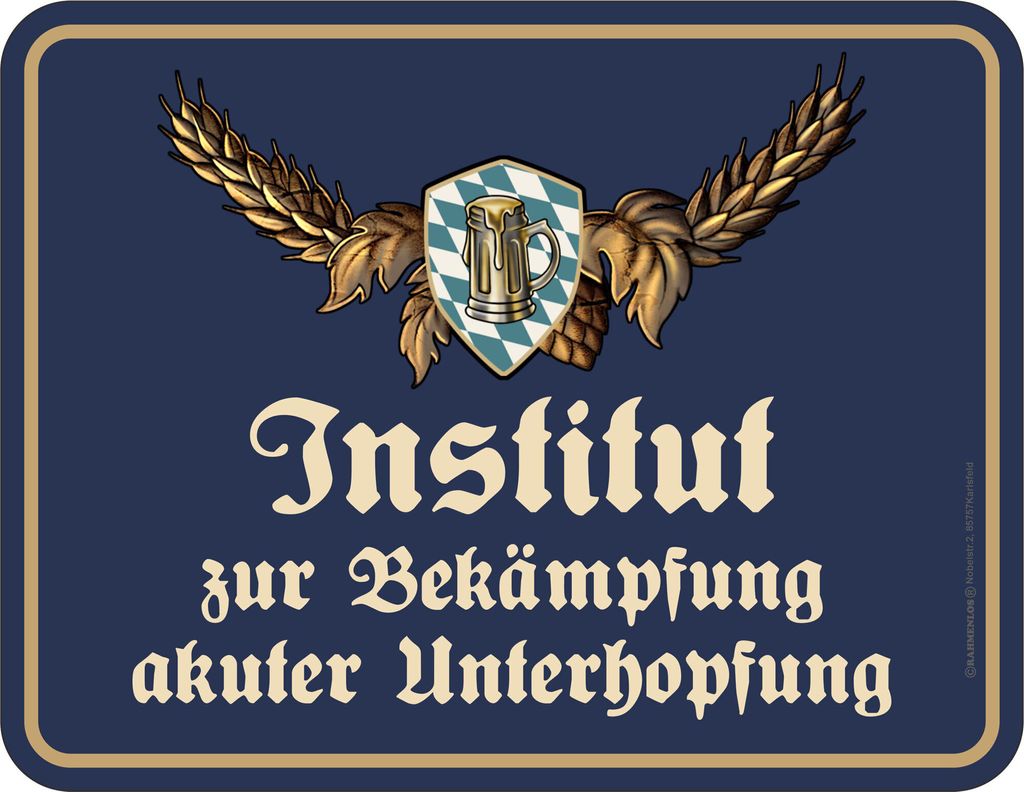 Bier - Fun-Schilder - Unterhopfung