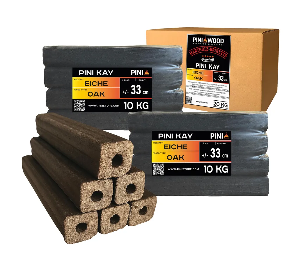 Bricchetti di Quercia per Barbecue e Camino PINI Kay 20kg