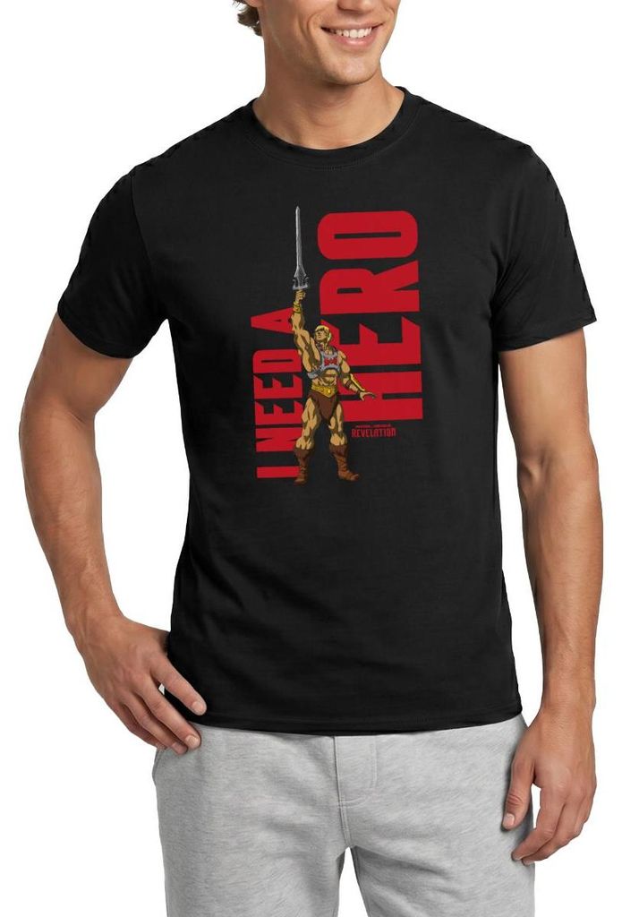 Spreadshirt Masters Of The Universe He-Man I Need A Hero Männer T-Shirt, 3XL, Schwarz