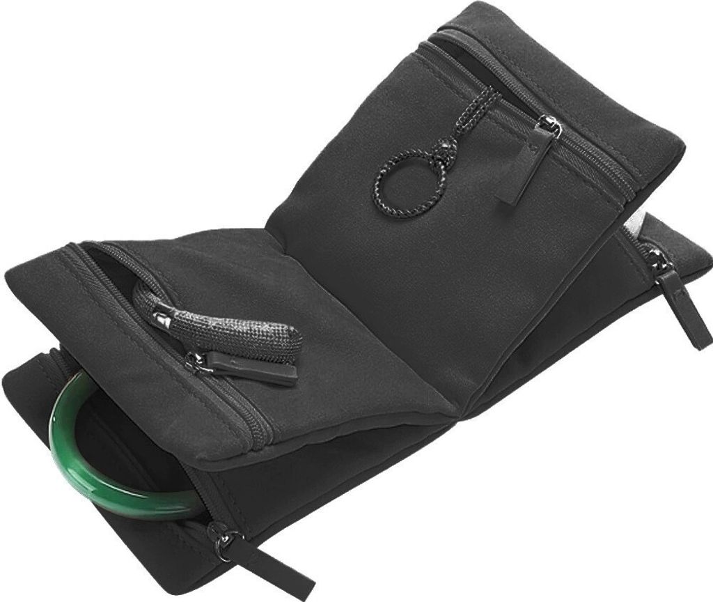 INF Eleganter Schmuck-Reißverschlussbeutel aus Samt - Schwarz, Kompaktes Design