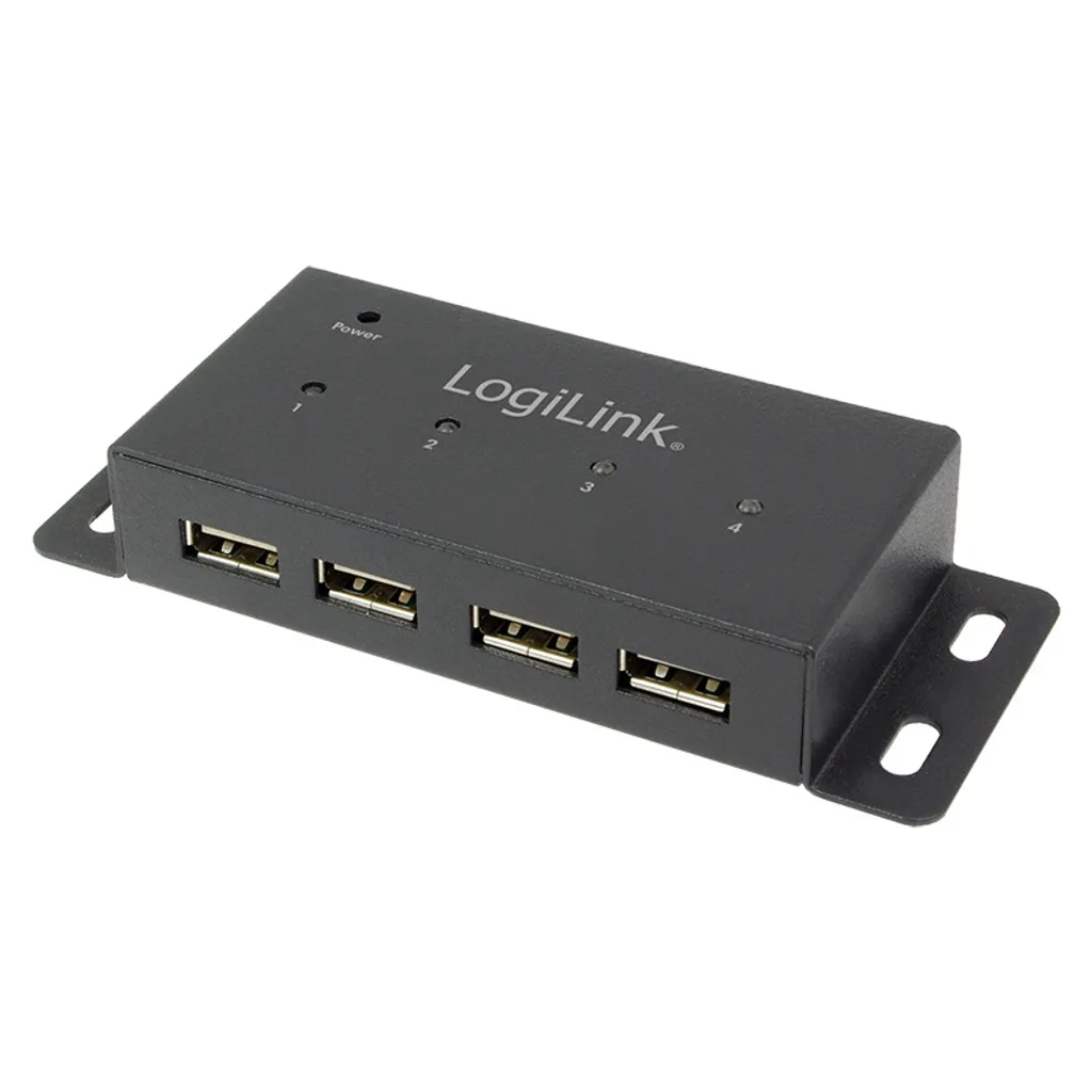 Hub USB Industriale LogiLink UA0141 Metallo | 4 Porte Alta Resistenza