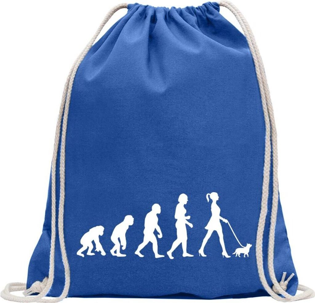 Kiwistar - Turnbeutel - royal - Evolution It-Girl Trend & Style - Fun Rucksack Sport Beutel Gymsack Baumwolle mit Ziehgurt